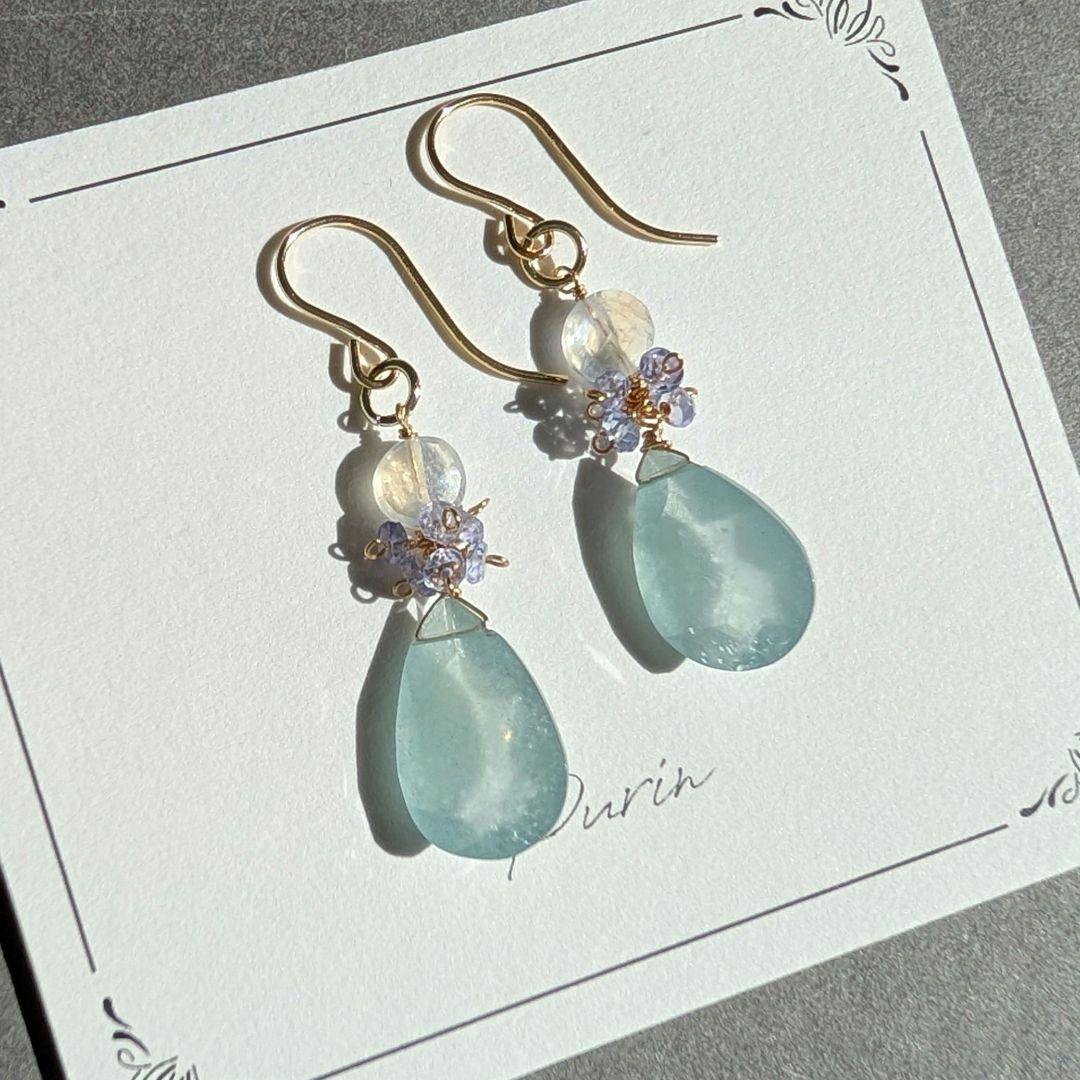 シンデレラアクアマリン ピアス
