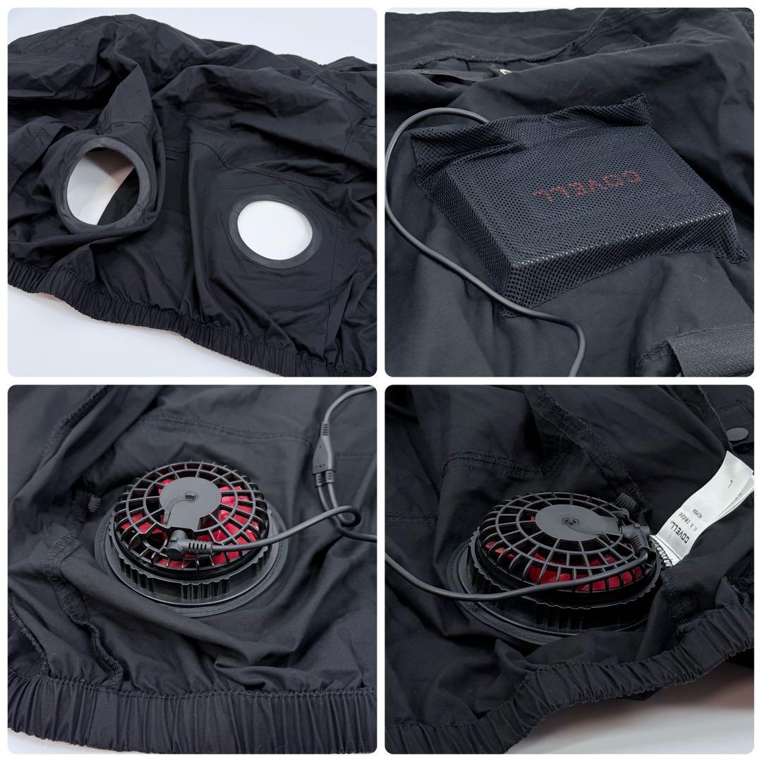 COVELL 空調服 ブラック 冷却ファン 30Vバッテリー 服が2着　長袖