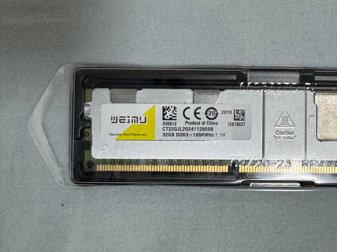 メモリ 256GBセット(32GBx8枚) サーバー向けECC付きでAIに最適