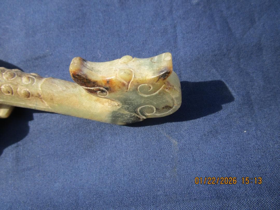 中国美術 たいこう 帯鉤帯締め 玉　石細工　彫り物　工芸品　１個