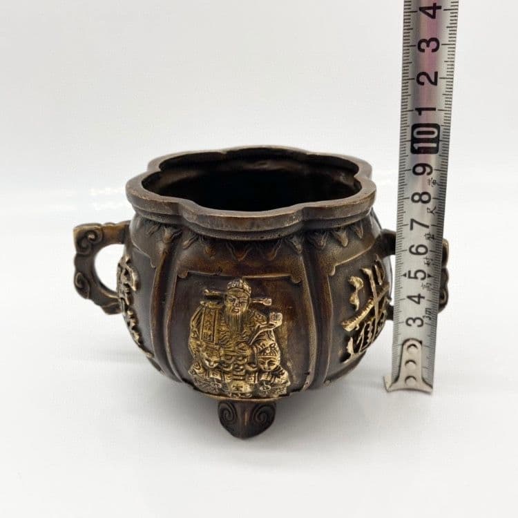 銅 細工 茶道具　香道具 財神香炉 聚宝盆 装飾品 工芸品 美術品 置物