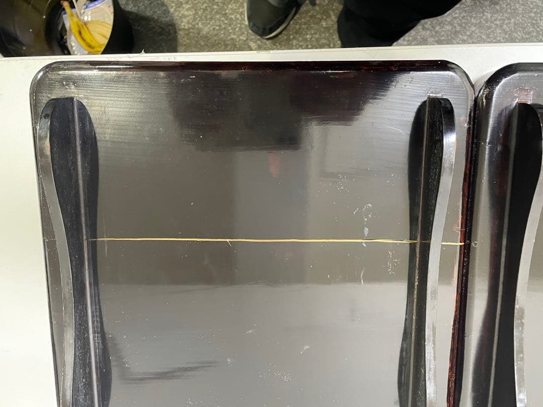 【現状品】漆器 溜塗 懐石 割烹 膳 懐石膳 四方盆 脚付 折敷 9枚 ②