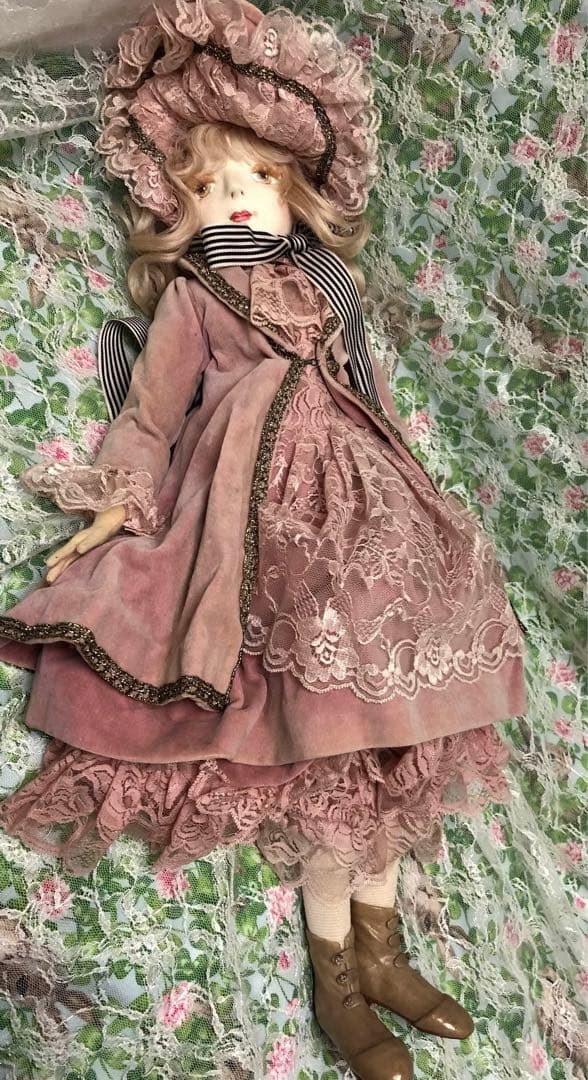 作家様制作　一点もの　創作人形　　布製　抱き人形　ヴィンテージ