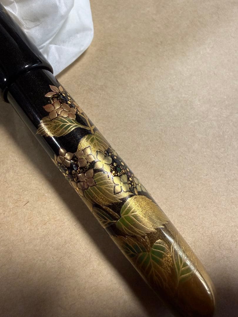 NAMIKI万年筆蒔絵、紫陽花、NO50サイズ