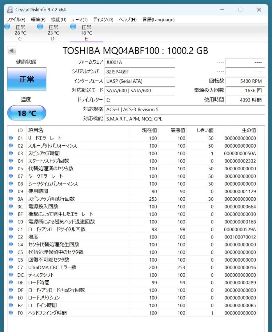 SanDisk SSD240GB ＆ TOSHIBA 2.5インチHDD 1TB