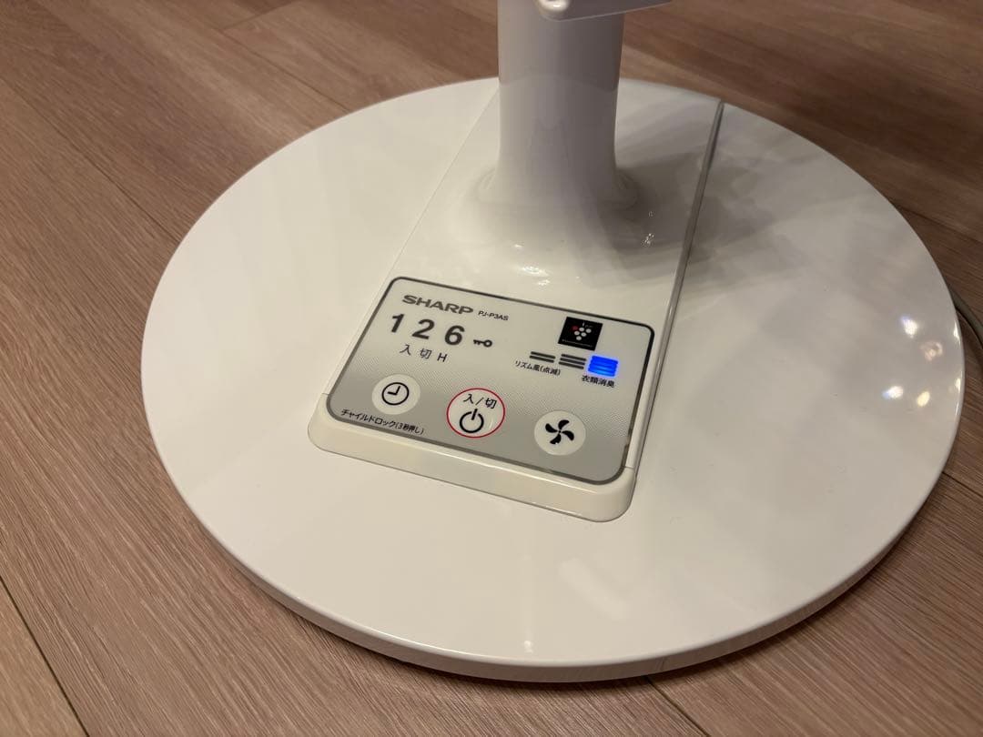 【美品】SHARP 扇風機 リモコン付 プラズマクラスター PJ-P3AS-W