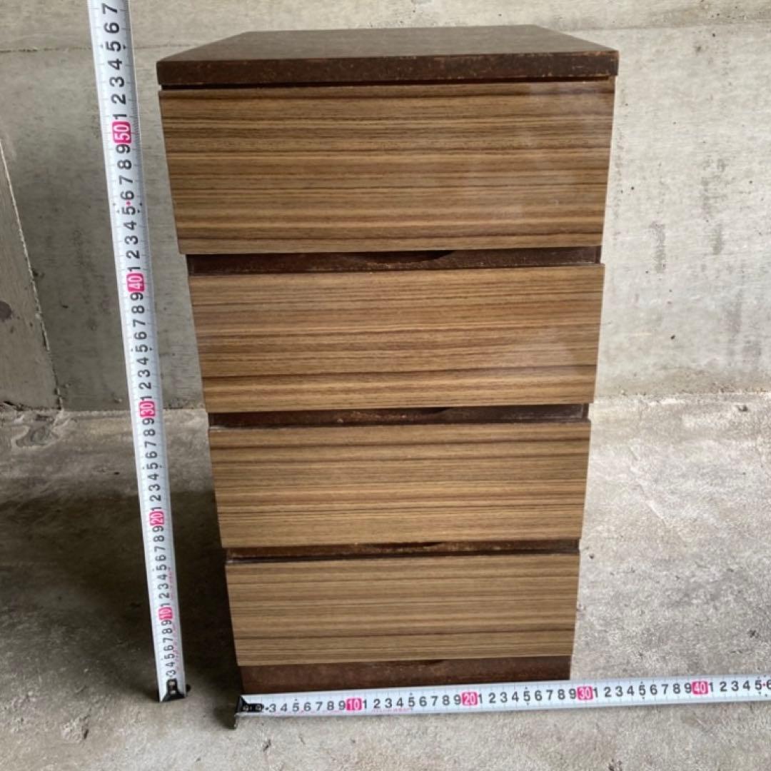 引き出し チェスト 書類 小物入れ 木目調 4段 収納 木製 当時物 昭和レトロ