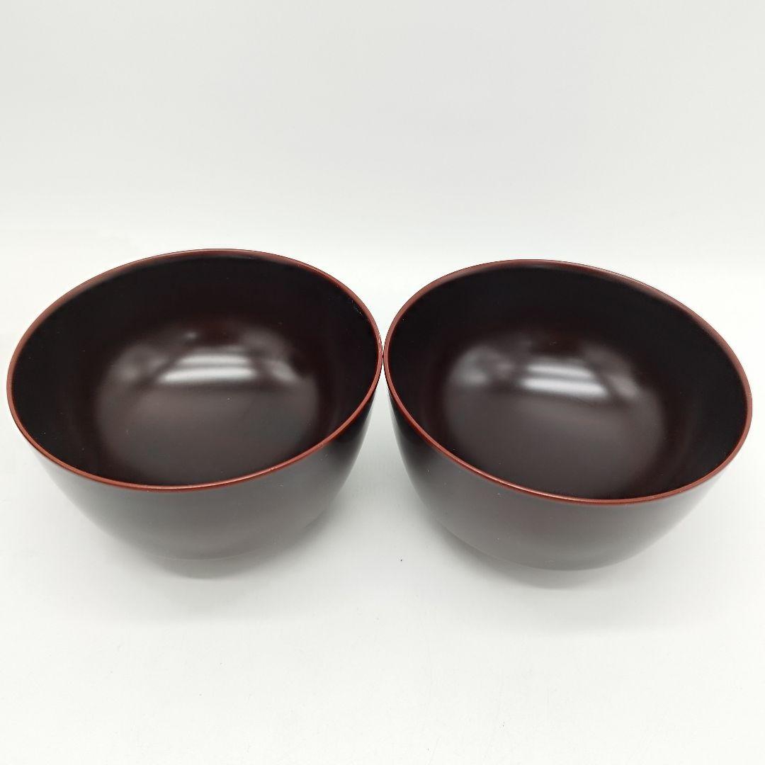 滴生舎　浄法寺塗　角椀(大)　溜　漆器　漆塗り　艶消し　2点