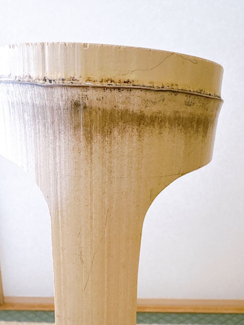 84 美品　根なし　一重切り　一重切　竹花入れ華道具　池坊