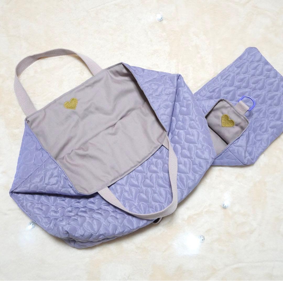 【入園入学3点セット】シンプルハートキルティング パープル