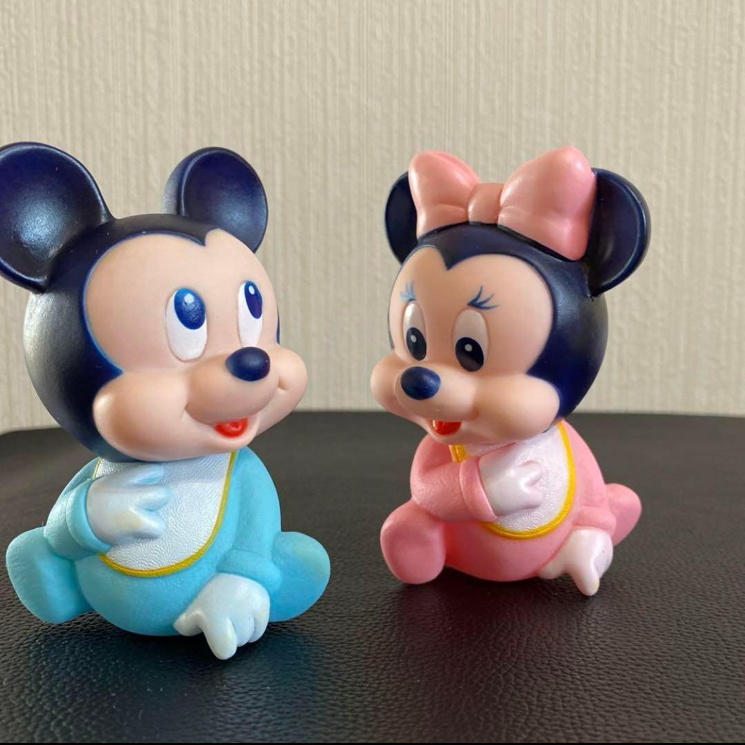 1990年代昭和レトロアンティークベビーミッキーベビーミニー フィギュアセット