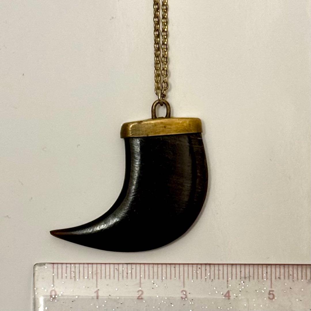 ヴィンテージ ホーンネックレス 黒水牛の角ペンダント