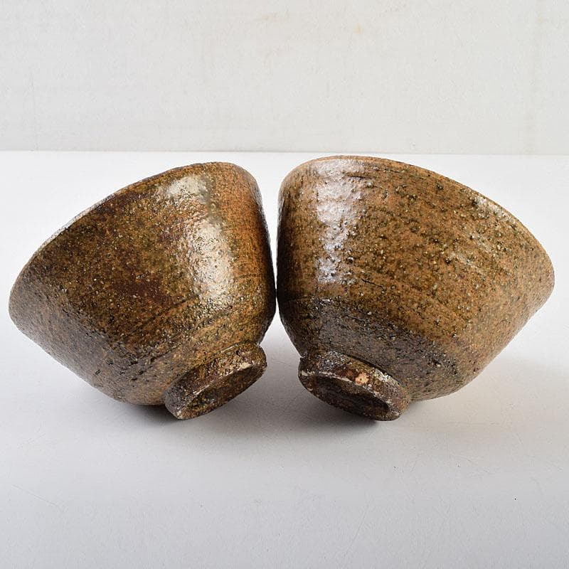 茶道具　楽浪窯　岡正一郎作　伊羅保茶碗　数茶碗　十客　共布共箱　M　R9550H