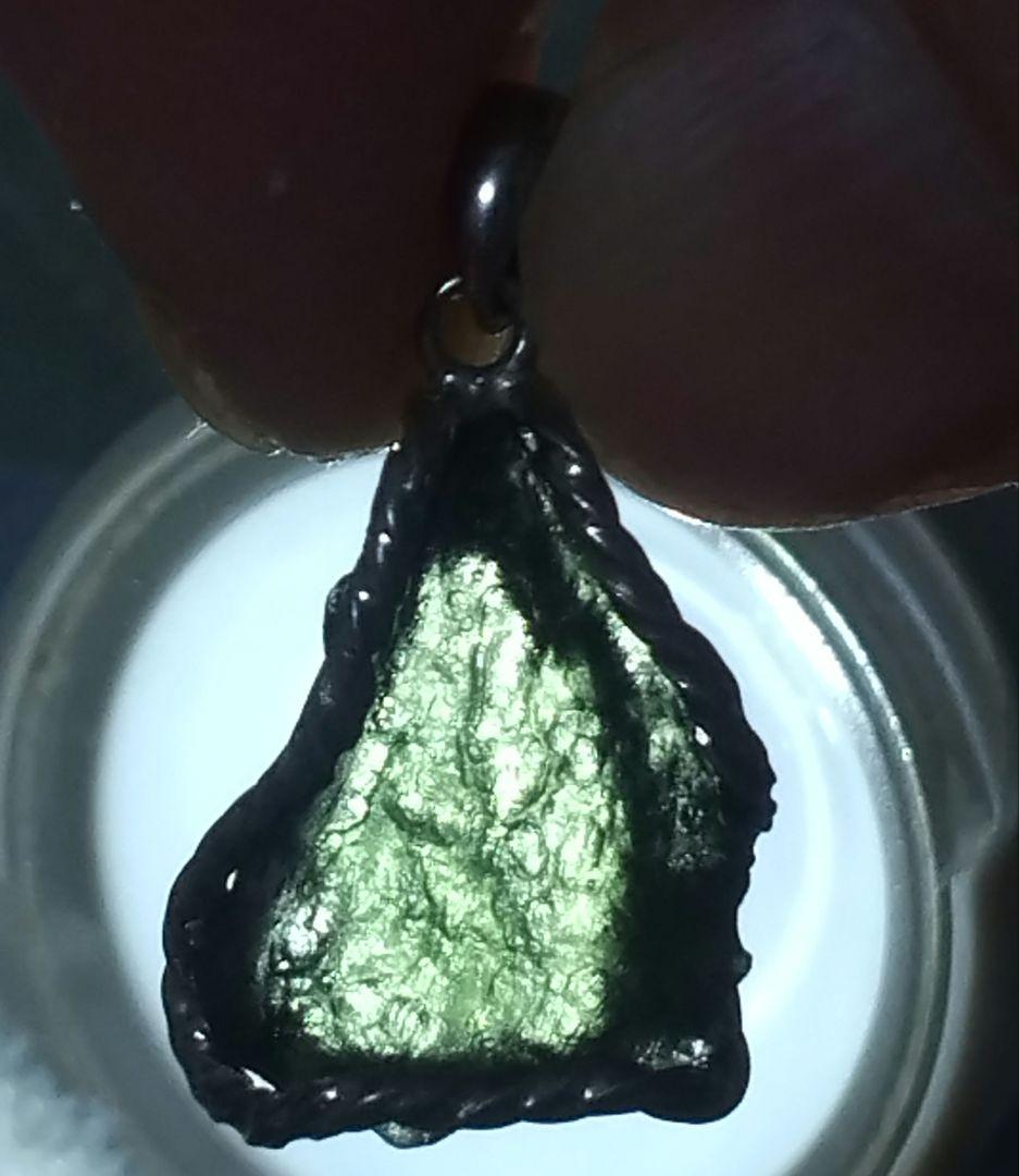 鑑別書付き モルダバイト silverペンダントトップ