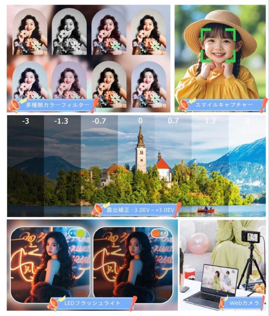 5K/7200万画素 デジタルカメラ S95Pro ホワイト AF/WiFi対応