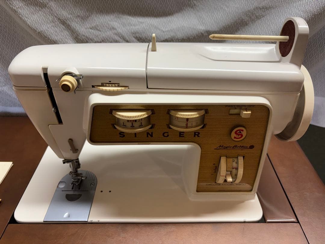 アンティーク　SINGER 690 ミシン付き文机