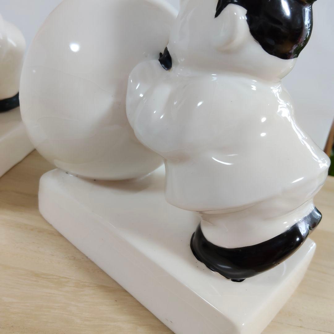 希少 ローレル＆ハーディ ブックエンド 陶器製 ビンテージ レア オブジェ