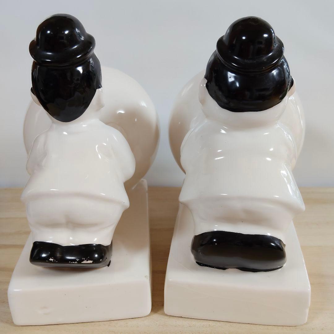 希少 ローレル＆ハーディ ブックエンド 陶器製 ビンテージ レア オブジェ
