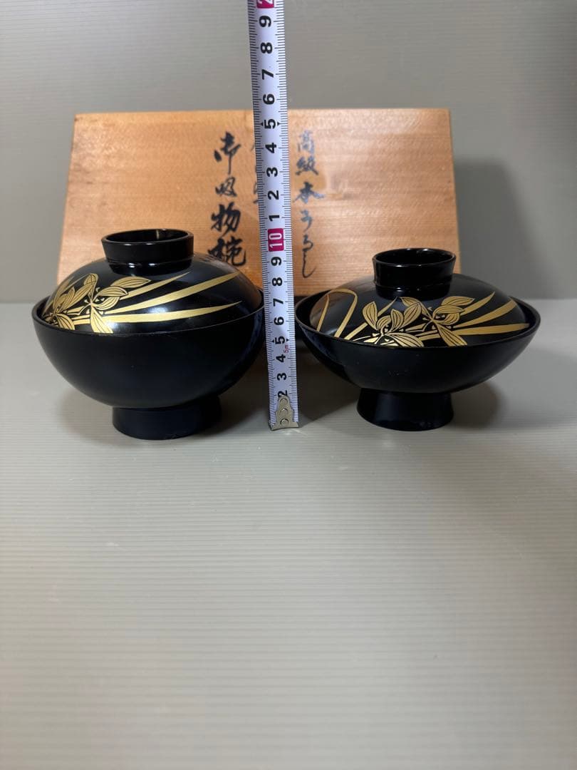 2235 高級木　会津塗　吸物椀　2客　未使用