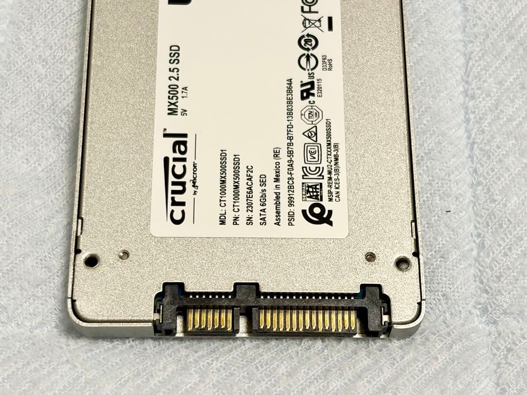 Crucial MX500 1TB SATA 2.5インチ SSD
