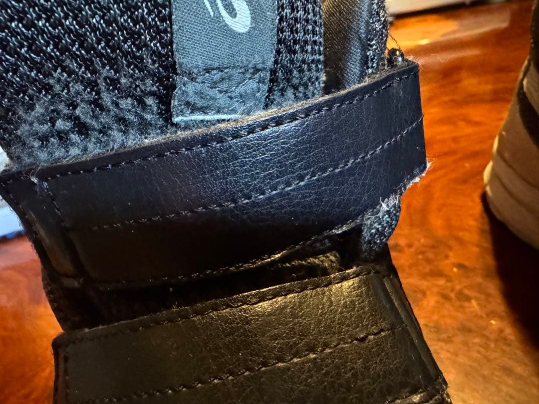asics安全靴ハイカットベルクロ黒白28cm 使用感多