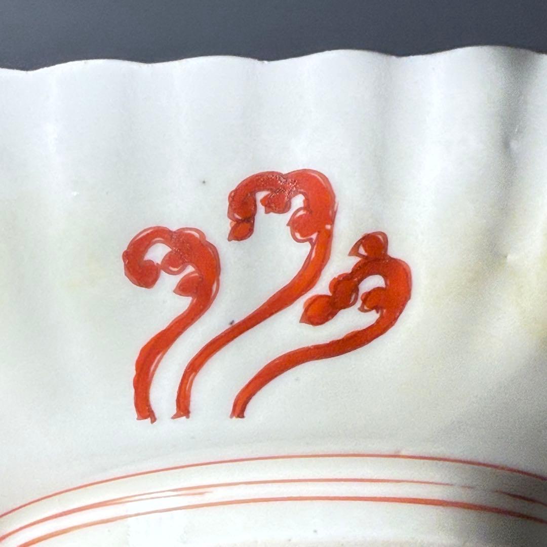 古伊万里　色絵　金蘭手　白鷺文様　梅文様　菊花四角形　膾皿　5個　器を楽しむ