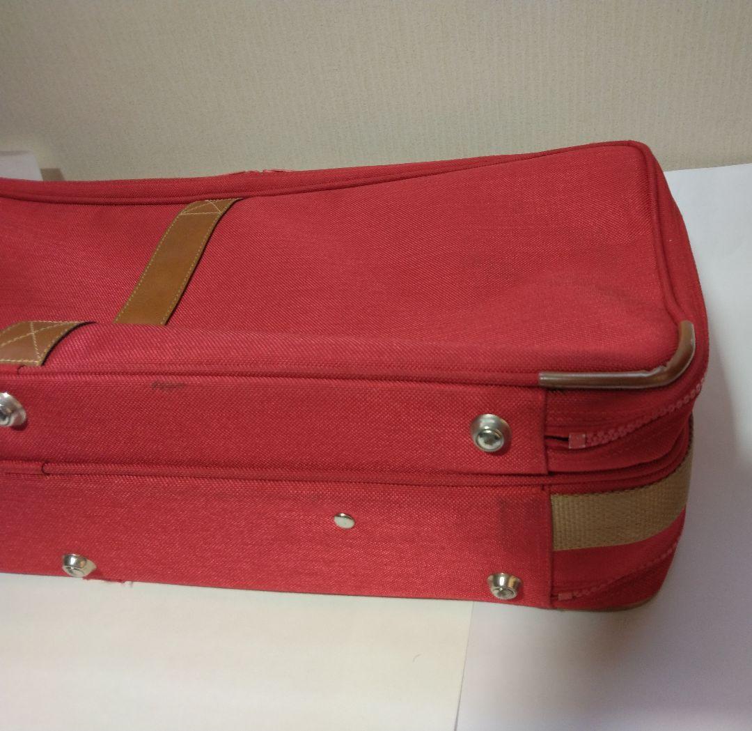 LANCEL 赤 キャンバス ボストンバッグ