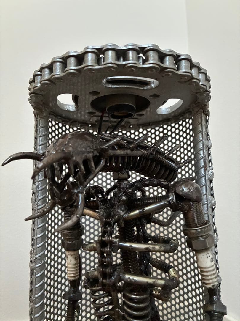 一点物 エイリアン 廃材メタルアート ランプ スチームパンク インダストリアル