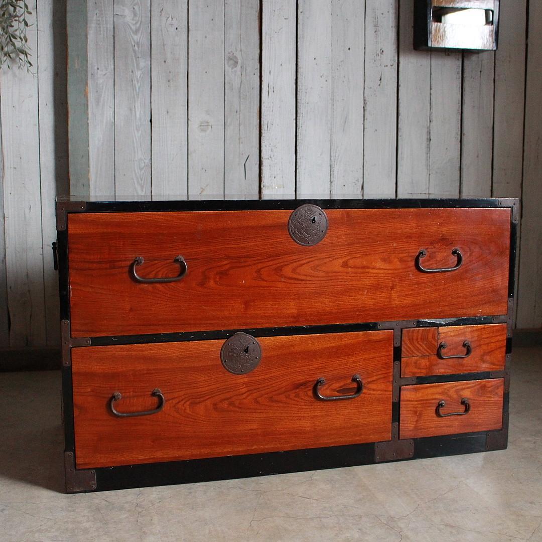 丸金具　前欅庄内箪笥　抽斗4杯　タンス　収納　古家具　古民家　時代家具