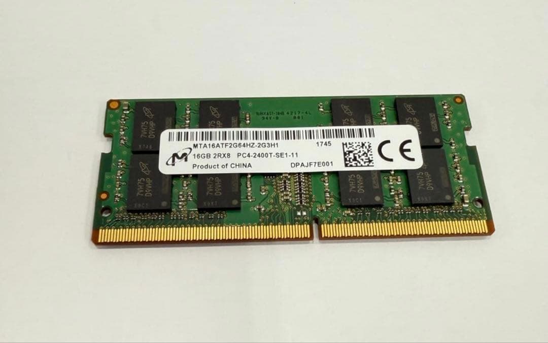 16GB メモリーPC4-2400Tノートパソコン用動作確認済みです。