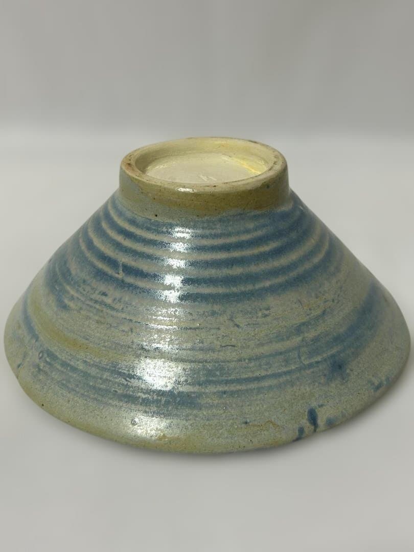 抹茶椀 平茶碗 作家 青 花弁縁 茶器 茶道具 茶の湯 在銘