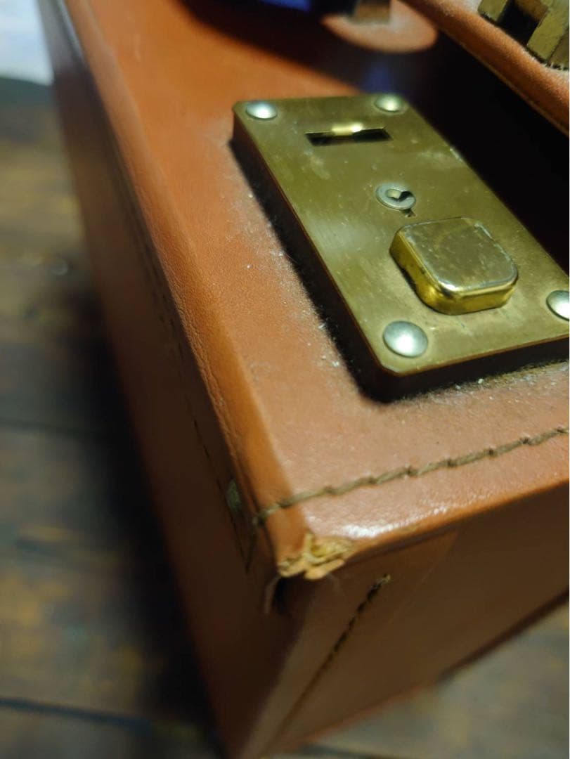 オレンジレザー ブリーフケース　SONY トランク