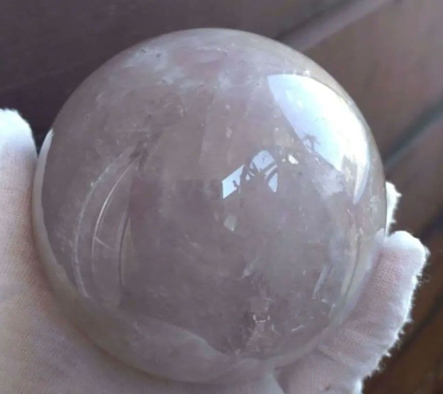 【割引大特価】希少☆ライモナイトインファントムアメジスト丸玉1.3Kg　木製台座