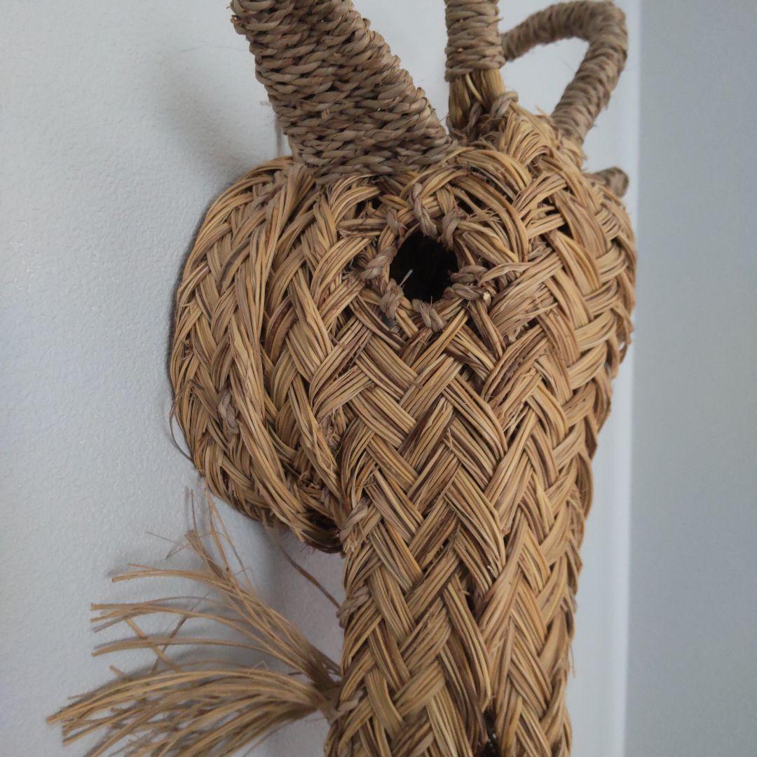 ヤギ　籠　アニマル　動物　壁飾り　アニマルヘッド　インテリア　壁掛け