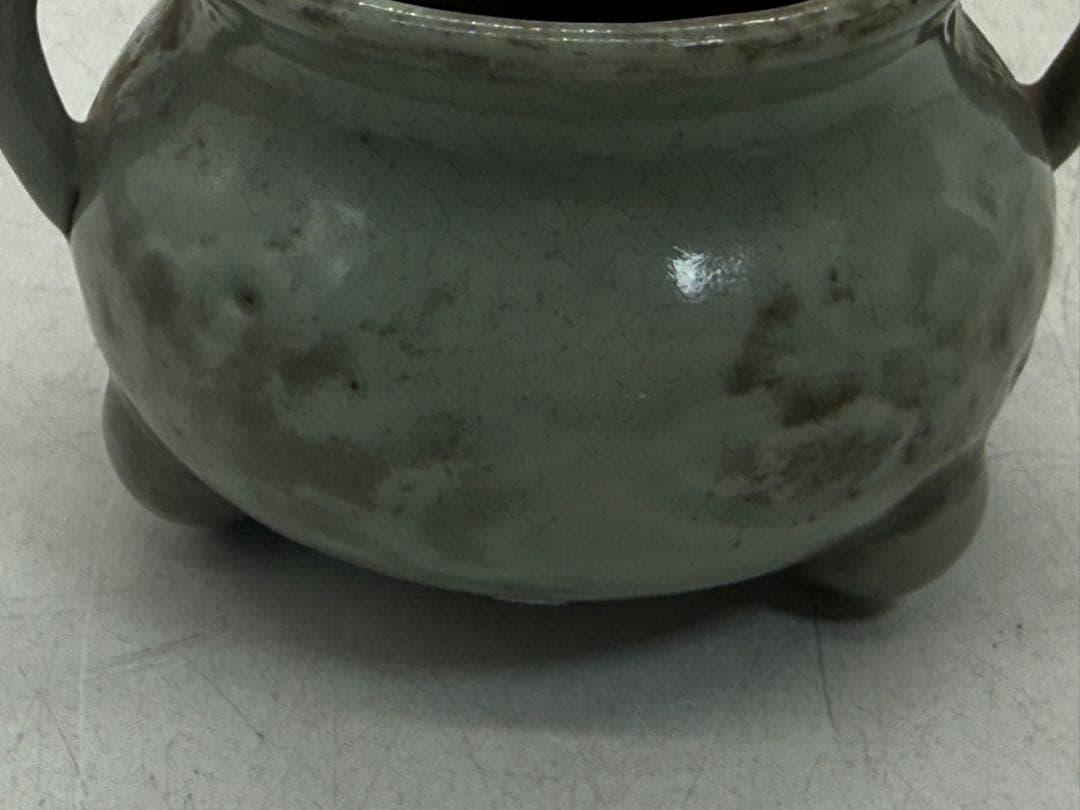 時代　青磁　香炉　雲紋　送料込み260225