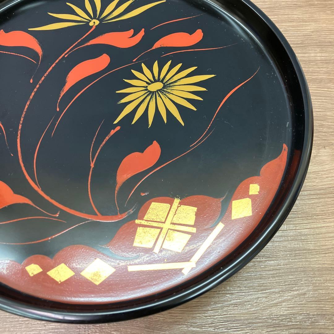 D-5 昭和レトロ 秀衡塗り 伝統工芸 漆器 菓子鉢 菓子器 2点セット水澤木製