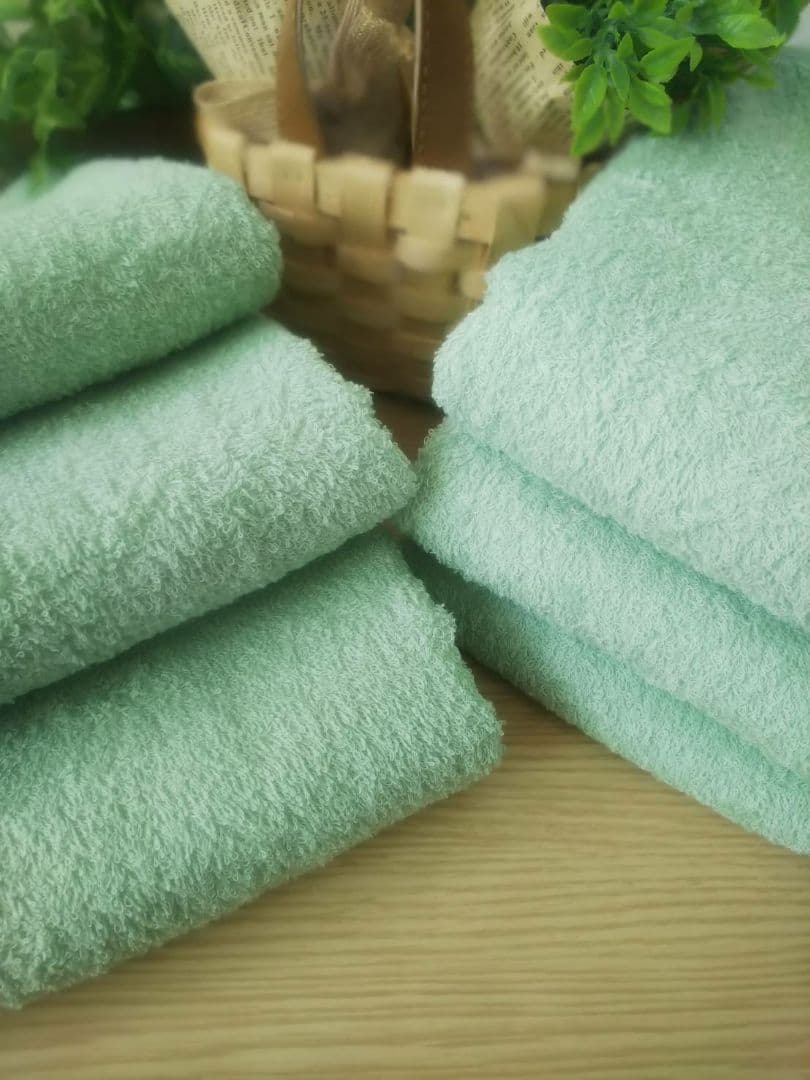 24枚組 新品泉州タオル 高級綿糸コーマコットンフェイスタオル【モスグリーン】