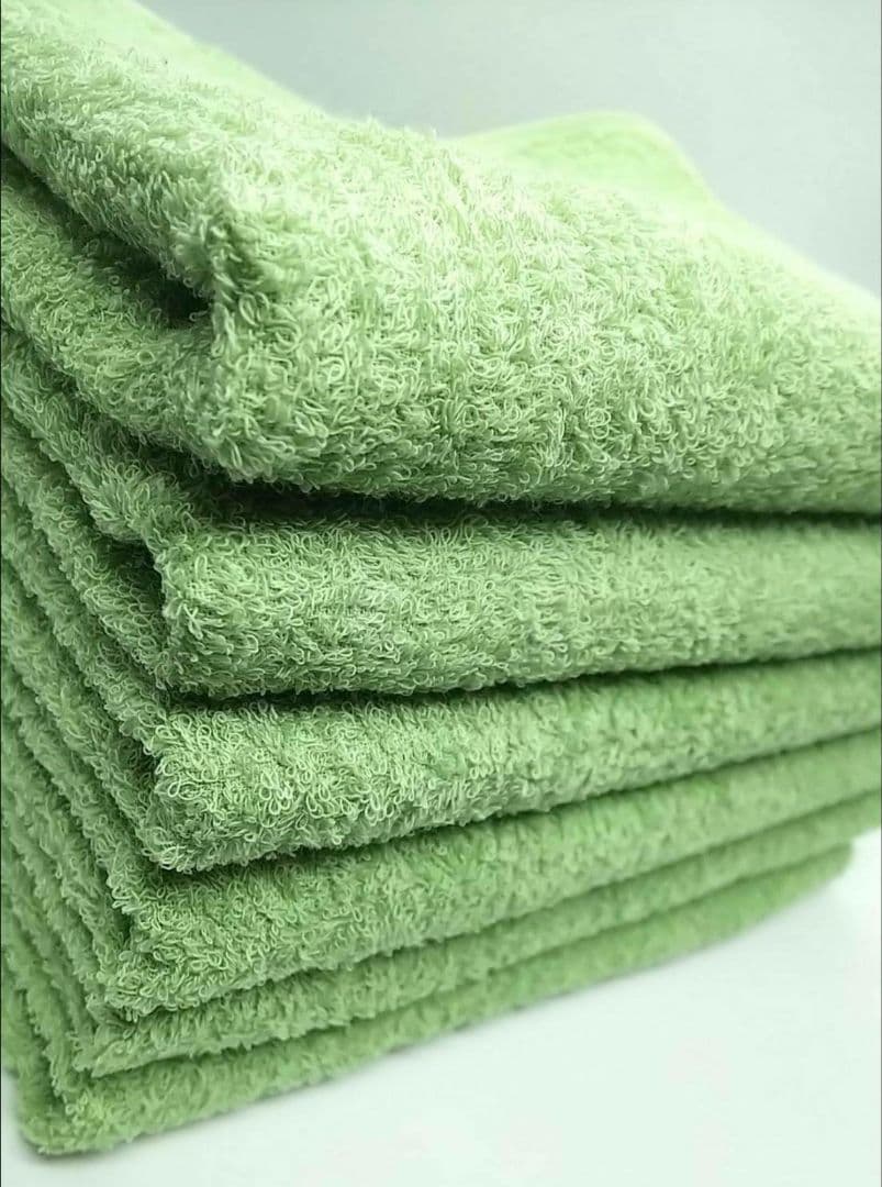 24枚組 新品泉州タオル 高級綿糸コーマコットンフェイスタオル【モスグリーン】