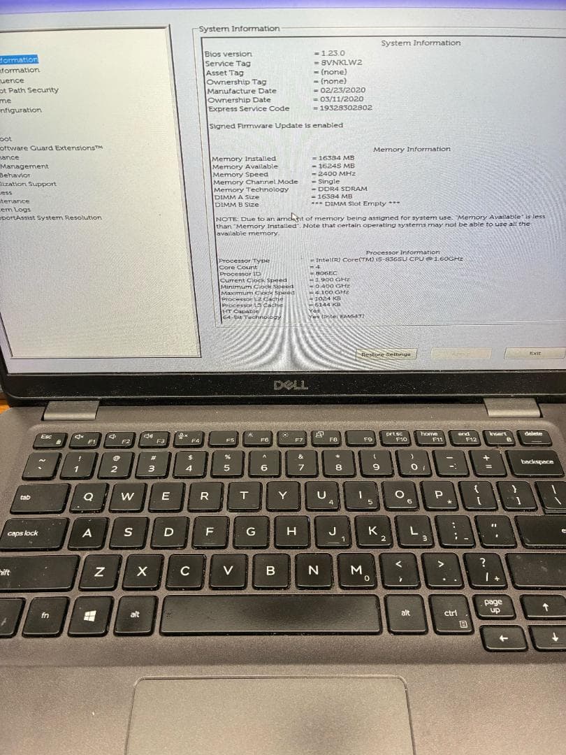 秋*様 DELL Intel Core i5-8365U ノート PC ID u