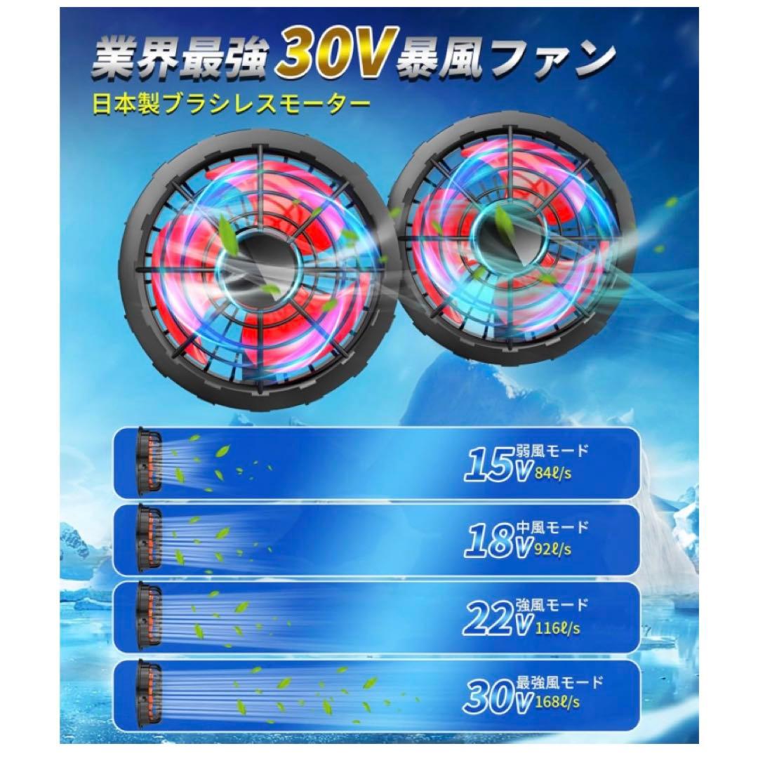 空調作業服ファンバッテリーセット 大容量 30V 熱中症対策 空調服 作業服