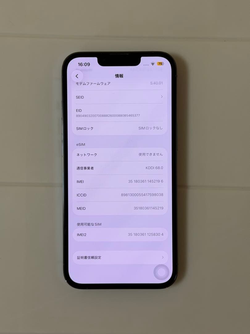 iPhone13pro 256GB simフリー