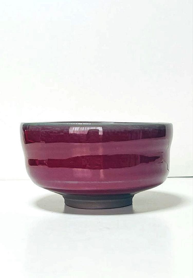 新品 オーダー品 佐渡焼 無妙異焼 辰砂 木の葉天目茶碗 共布 共箱付き茶道具