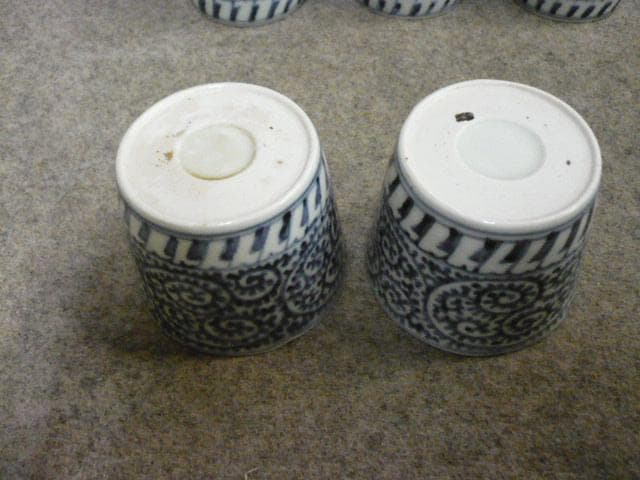 伊万里焼染付たこ唐草図蕎麦猪口 5個 [B31559]