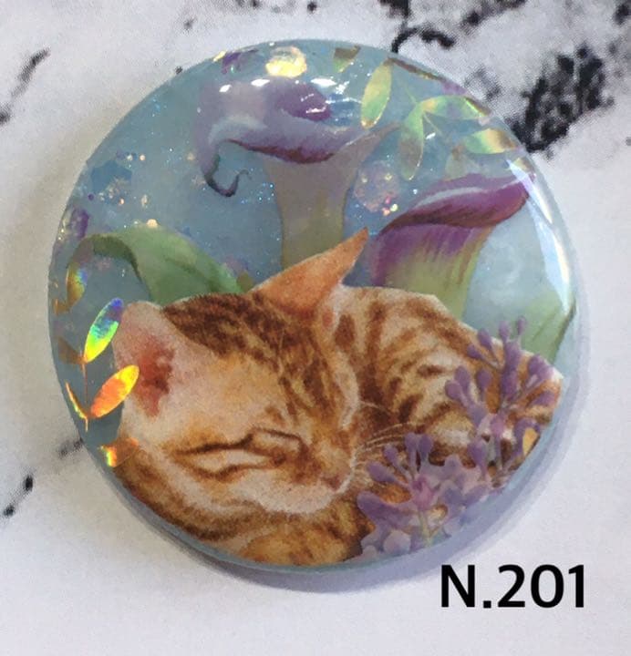 レジンヘアゴム、カラーとおやすみ猫ちゃん・再販不可