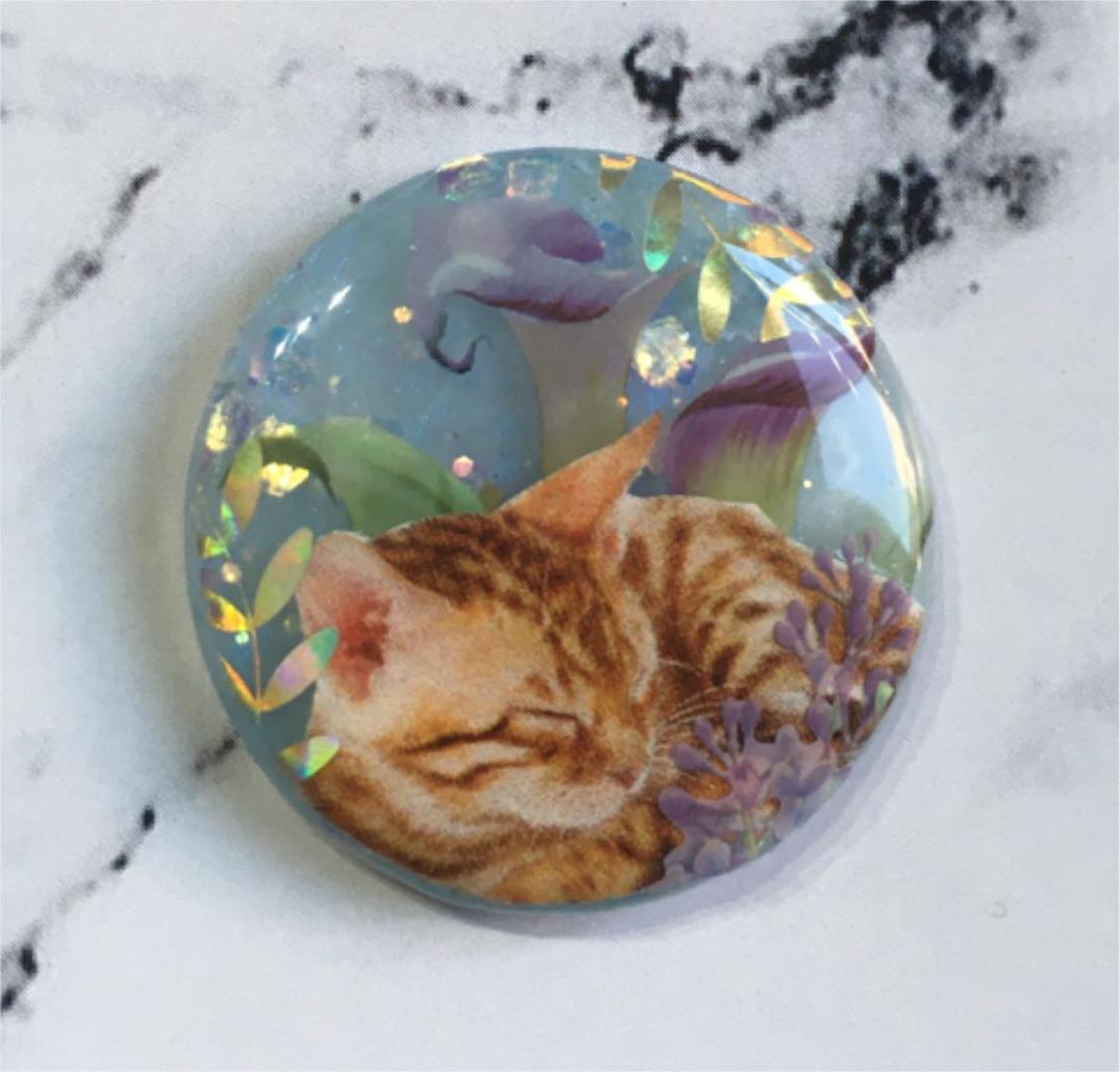 レジンヘアゴム、カラーとおやすみ猫ちゃん・再販不可