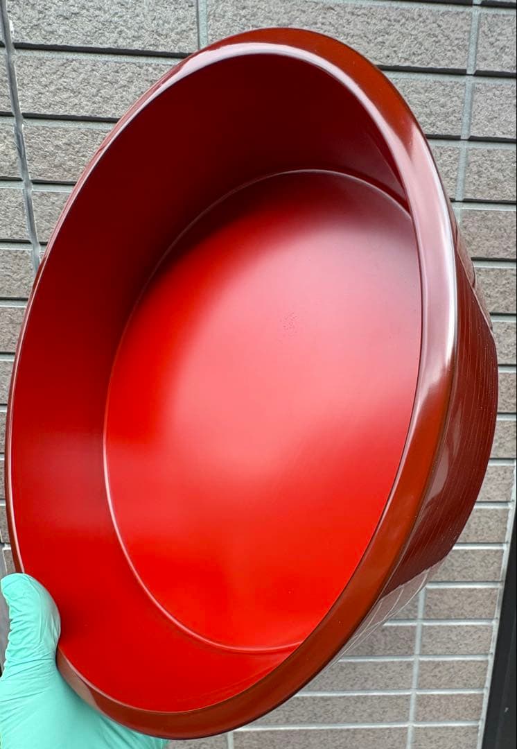 輪島塗　特大漆器　和食器　飯器　茶道具　小物入　直径33cm 小椋春政作　未使用