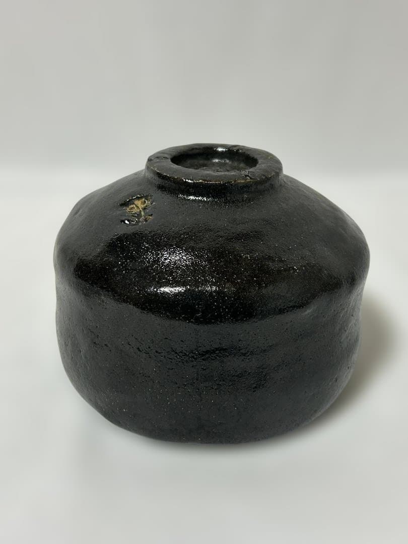 黒楽茶碗 抹茶椀 佐々木松楽 在銘