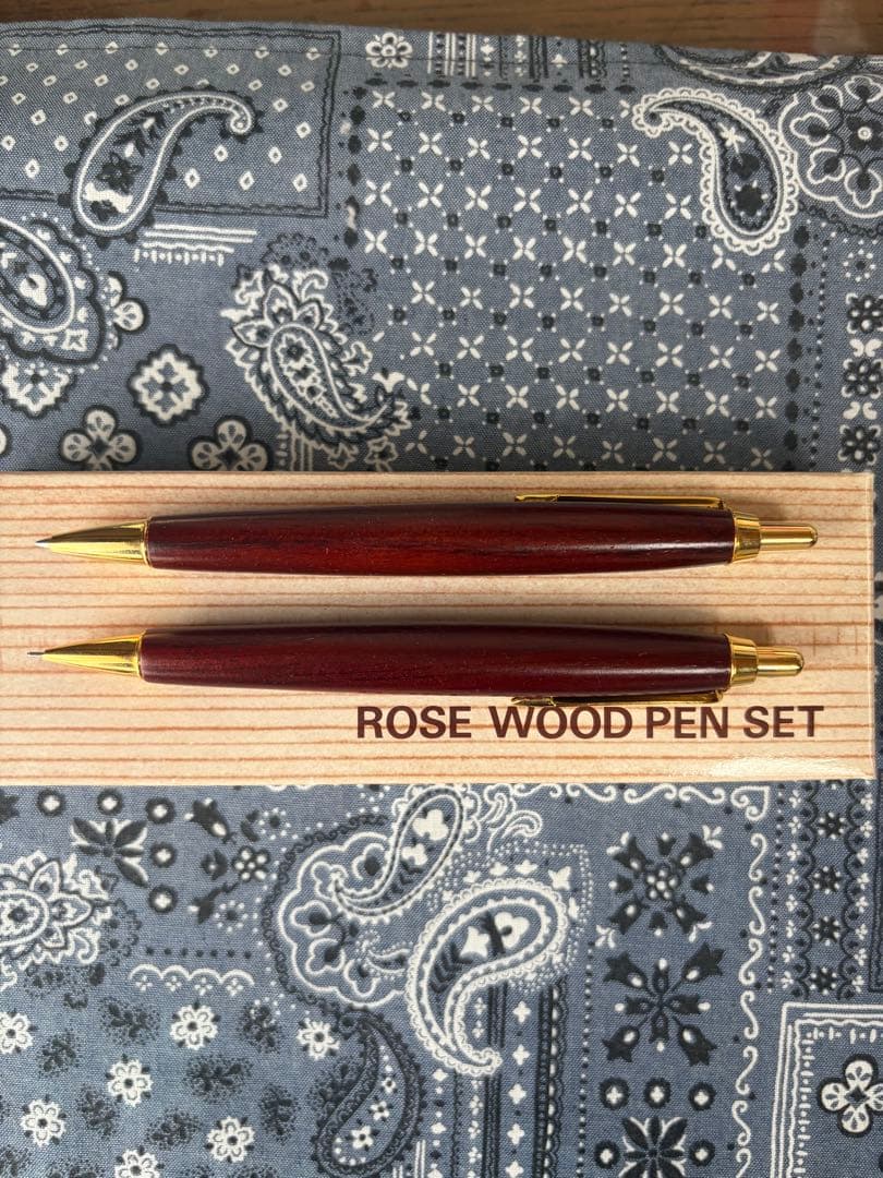 YEBISU 木軸ボールペンシャーペンセット 木製ケース付き