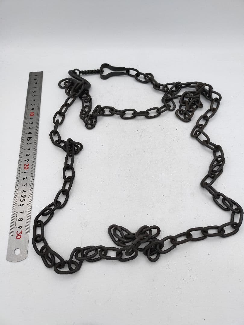 d032 釜鎖セット 釣手弦✖︎2 大釜釻 小釜釻 釜鎖 茶道具 古物