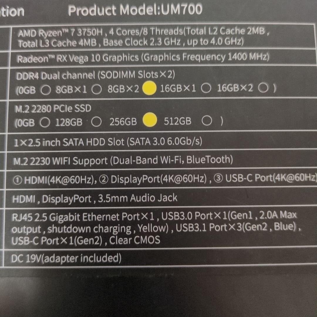 MINISFORUM UM700 ミニPC